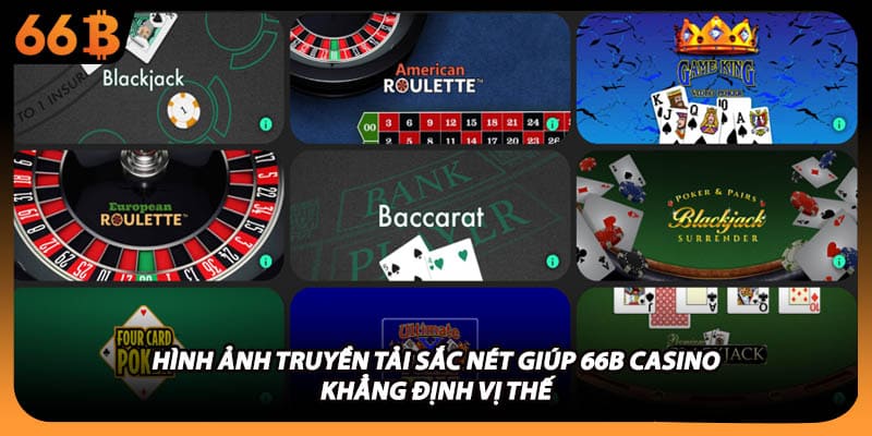 Hình ảnh truyền tải sắc nét giúp 66B casino khẳng định vị thế